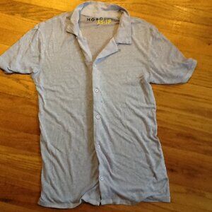 Anthropologie Beautiful Lavender Johnny Collar Button Down Short Sleeve